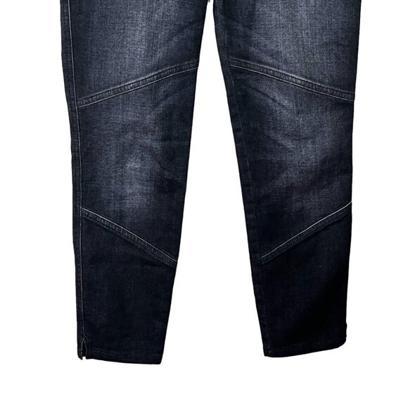 CLOSED Francesca Moto Cropped Jeans Women’s Size 24 Black Denim Altered Hem - Picture 4 of 14